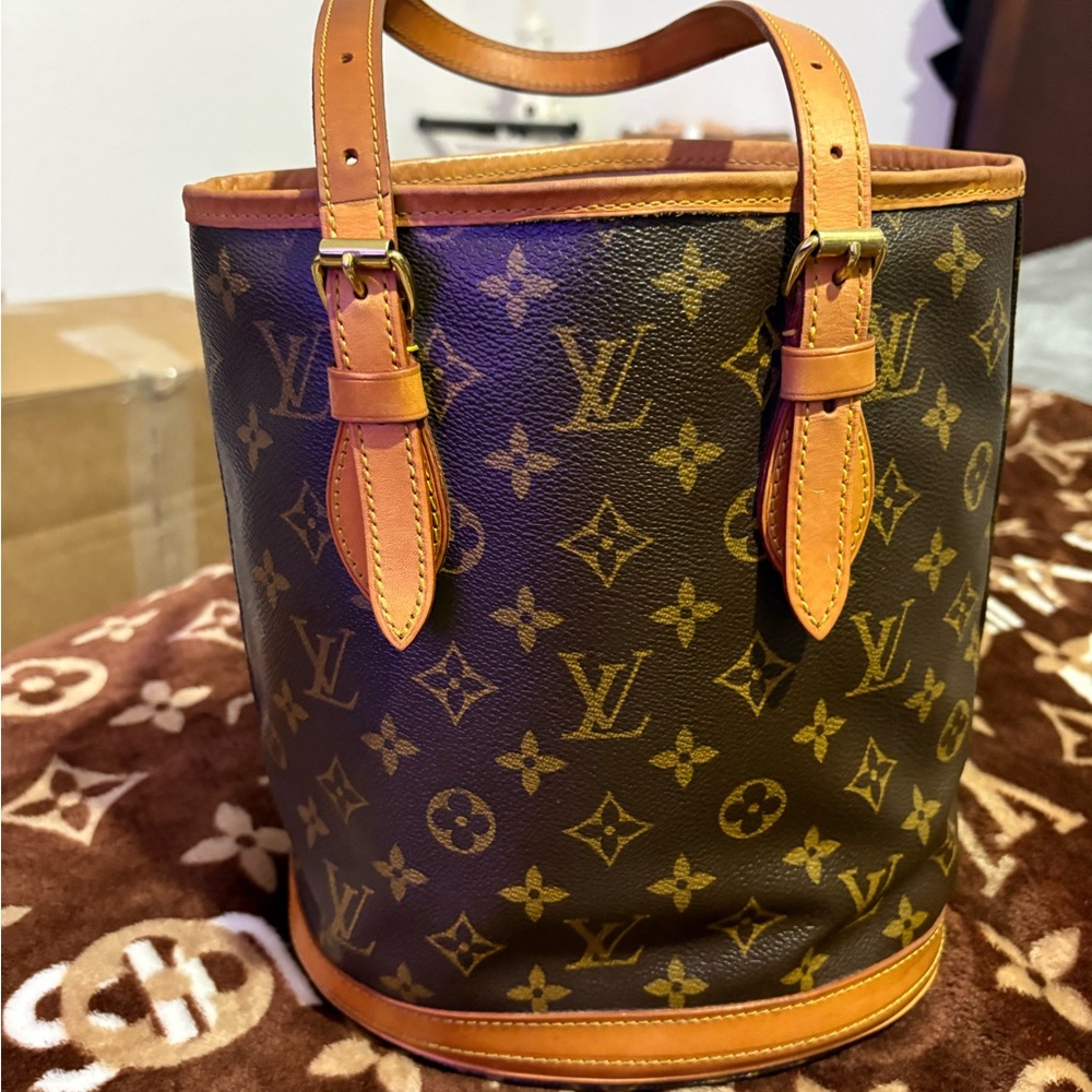 Louis Vuitton Brown Monogram Bucket Bag PM